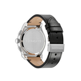 Ferragamo Men’s Swiss Made Quartz Black Leather Strap Black Dial 42mm Watch SFKZ00123